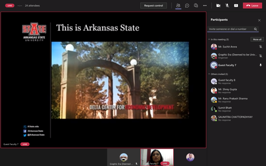 Webinar on “Exchange Programs at Arkansas State University, USA”
