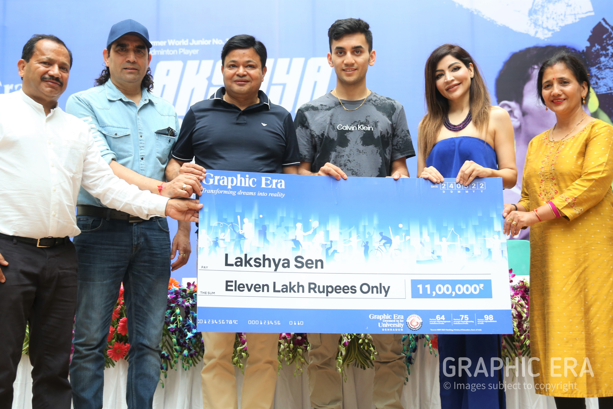 Lakshya Sen Honoured at Graphic Era